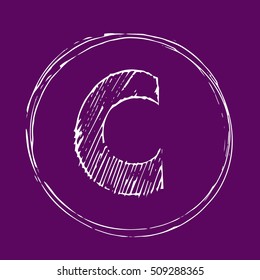 C letter hand drawn vector illustration. G letter grunge sign (symbol, emblem, icon)