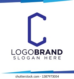C Letter hexagonal Logo Icon Vector template, home logo