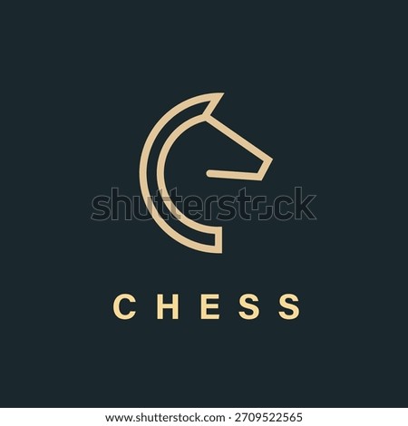 C letter horse head  design vector for chess game icon 