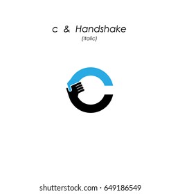 C- letter icon abstract logo design vector template.Business offer,partnership icon.Vector illustration