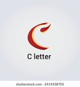 C Icono de letra Diseño logotipo aislado de marca Identidad corporativa Diversos colores Plantilla editable Vector Monograma Ilustración de marca en fondo de gradiente ligero