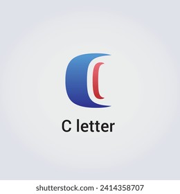 C Letter Icon Design Single Isolated Logo Design Brand Corporate Identity Various Colors Editable Template Vector Monogram Emblem Illustration Branding on Light Gradient Background