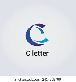 C Letter Icon Design Single Isolated Logo Design Brand Corporate Identity Various Colors Editable Template Vector Monogram Emblem Illustration Branding on Light Gradient Background