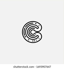 C letter icon logo with some element vector design template