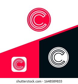 C letra diseño del logotipo del icono inicial, diseño del logotipo de estilo de línea