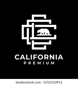 c letter initials logo design vector icon monogram california real estate