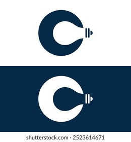 C letter with Lamp Logo Template Design Vector, Emblem, Design Concept, Creative Symbol, Icon
