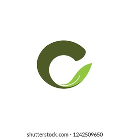 C letter with leaf logo