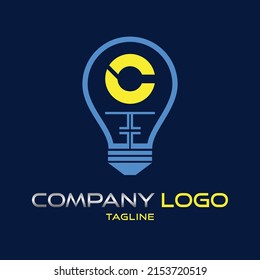  c Brief mit Glühbirne oder Ideensymbol. Vectordesign-Vorlagenelemente