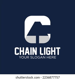 C Letter With light logo - Concept - Lamp concept vector