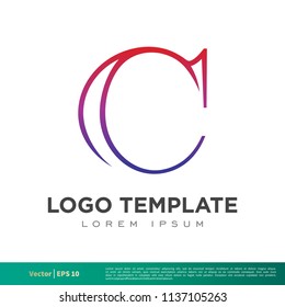 C Letter Line Icon Vector Logo Template