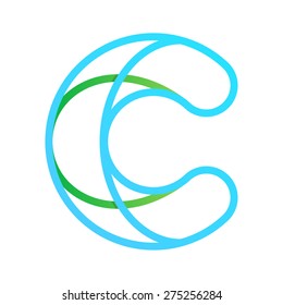 C letter line logo, design template elements
