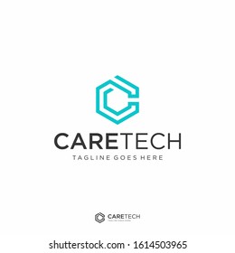 C Letter line logo Template