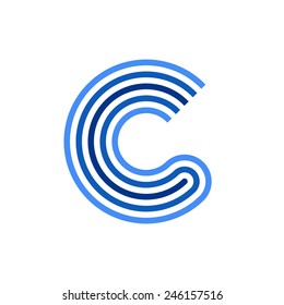 C letter line logo. Vector template.