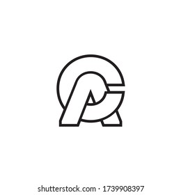 A C/C A líneas de letra vector de diseño de logotipo