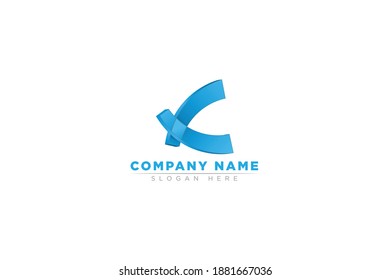 C letter logo 3d C letter logo in blue