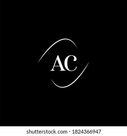 A C letter logo abstract design on black color background