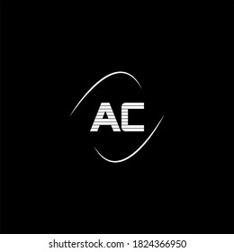 Un logotipo de letra C diseño abstracto sobre fondo de color negro