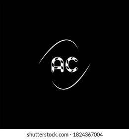 A C letter logo abstract design on black color background