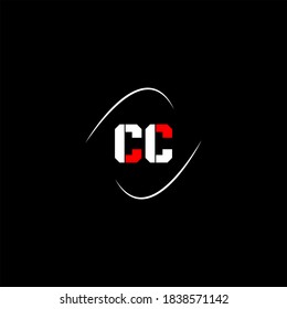 C C letter logo abstract design on black color background, cc monogram