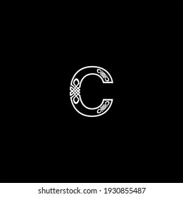 C letter logo abstract design on black color background. c alphabet