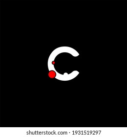 C letter logo abstract design on black color background. c alphabet