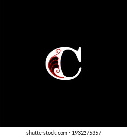 C letter logo abstract design on black color background. c alphabet