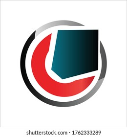 C. The letter C logo and the arrows on the circle are isolated in a circle. Vector