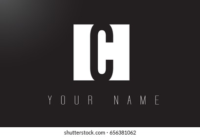 C Letter Logo With Black and White Letters Negative Space Design.