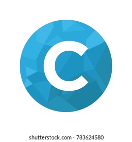 C Letter Logo With Circle Origami Creative Logo Design With Unique Shape And Nice Color, Compatible For Company, Corporate And Tech Logo