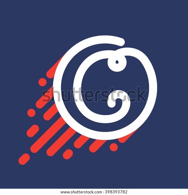 C letter logo in circle with speed line. Font\
style, vector design template elements for your sport application\
or corporate identity.