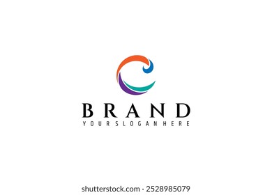 C letter logo with colorful flat design style