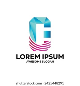 c letter logo colorful  gradient abstract vector illustration