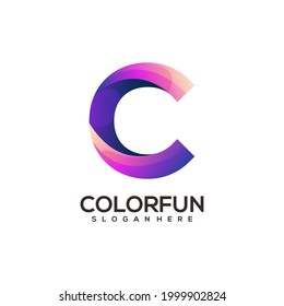 C Letter Logo Colorful Illustration Gradient Abstract