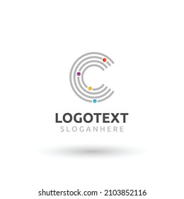 C letter logo, colorful network logo