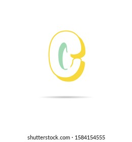 C letter logo comic font design vector template