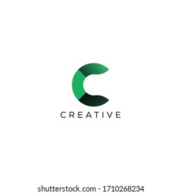 Konzept des C-Letter-Logos Creative Minimal Monochrome-Monogramm-Emblem-Design-Vorlage für Unternehmensidentität