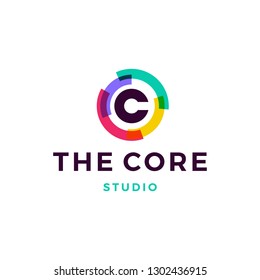 C Letter Logo Core Vector Icon