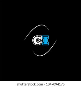 C I letter logo creative design on black color background, ci monogram