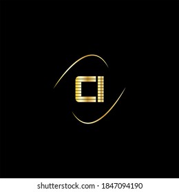 C I letter logo creative design on black color background, ci monogram