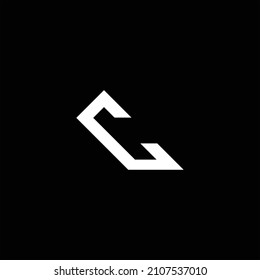 Logo de la letra C diseño creativo sobre fondo de color negro