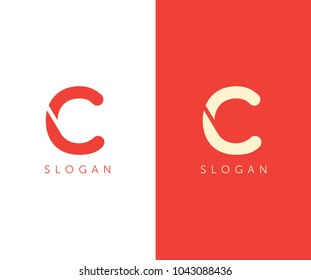 C letter logo cut design template