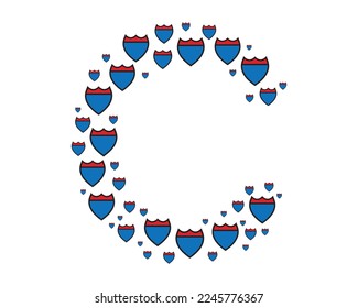 C letter logo decorative design vector template