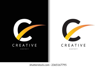 C Letter Logo Design mit Hintergrund und Creative Company Logo. Modern Lettering Fashion Design. Vektorgrafik
