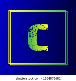 C letter logo design in blue background.
