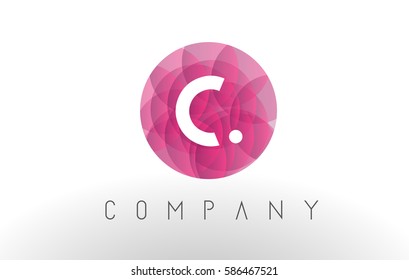 C Letter Logo Design with Circular Purple Rounded Pattern. 