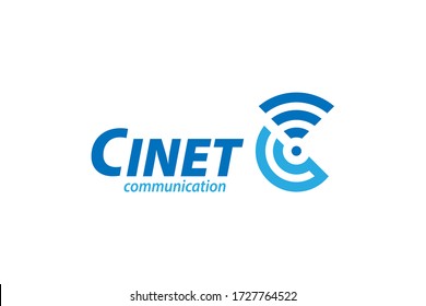 C letter logo design for communication, technology, telecommunication, internet, etc.