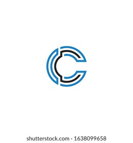 C letter logo design concept technology.