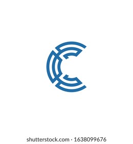 C letter logo design concept technology.