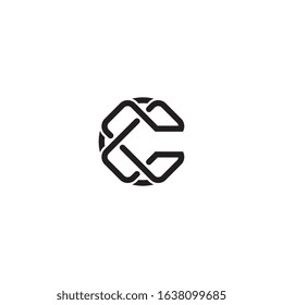 C letter logo design concept technology.